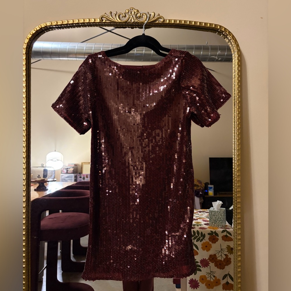 Burgundy Sequin Dress